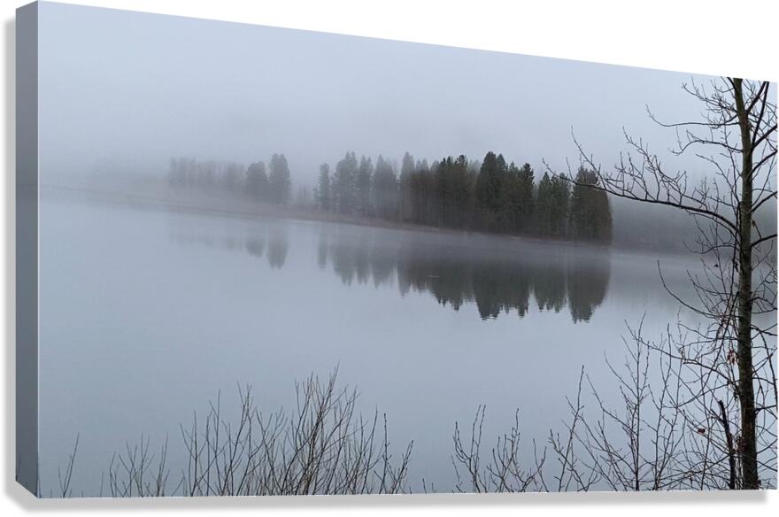 Winter Mist on Lake Siskiyou Canvas Print