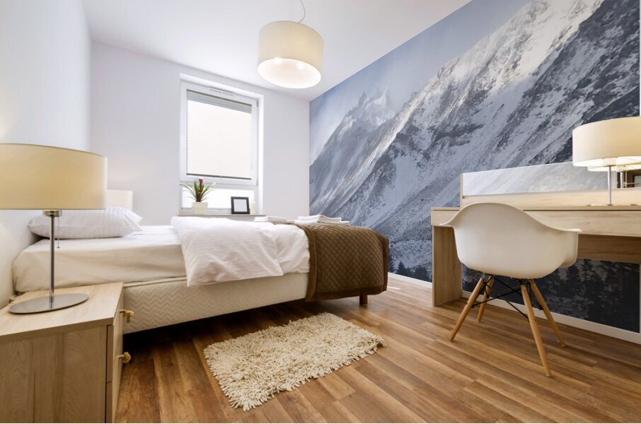 Mount Shasta First Snow Mural Mural print