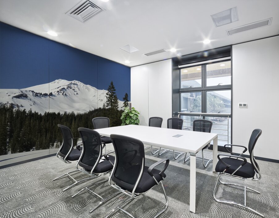 Deep Blue Snow Day Wall Printing