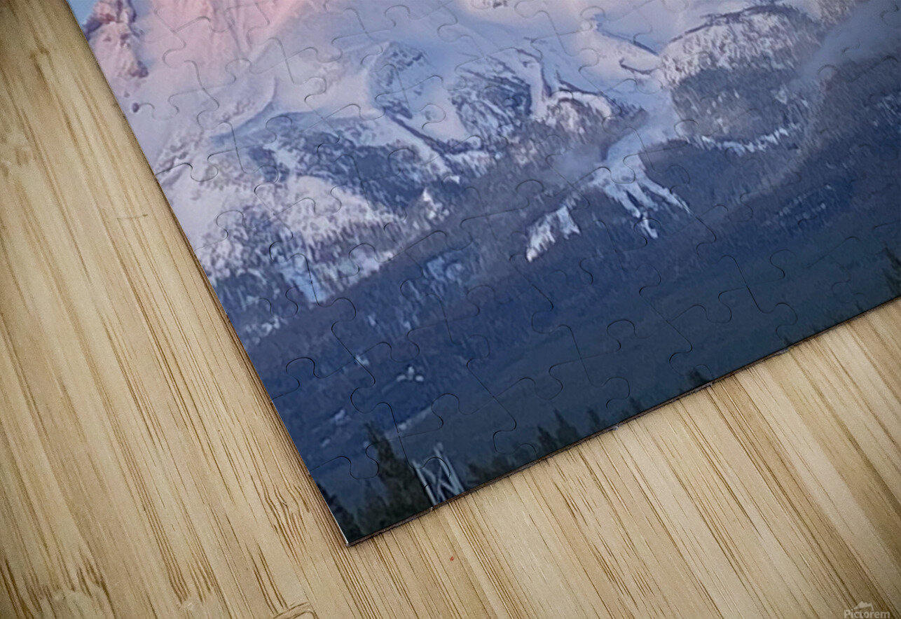 Mount Shasta Pink and Gold Alpenglow Tara Gardner Puzzle